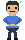Pixel-art patron clutching his stomach
