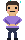 Pixel-art shy patron blushing